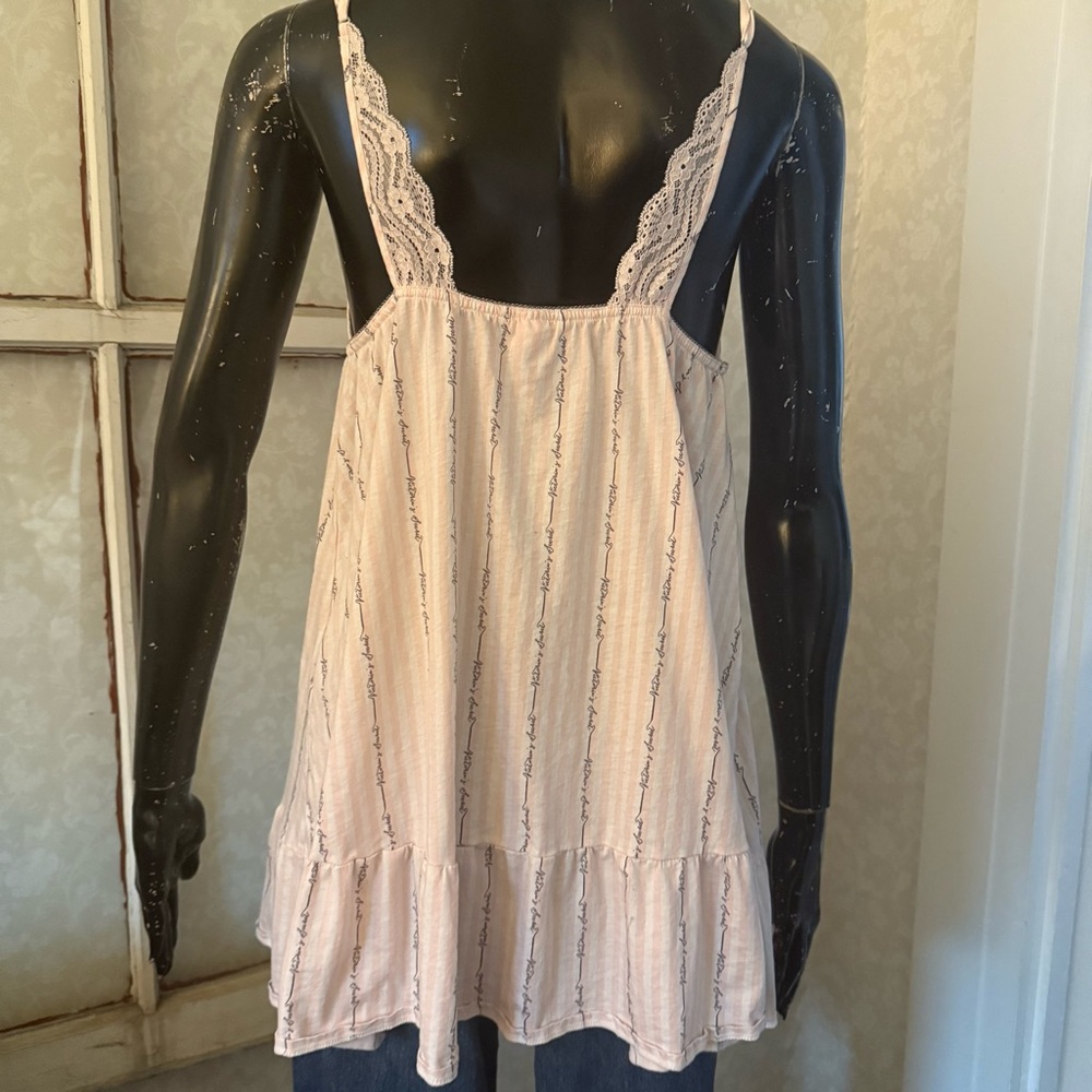 Victoria's Secret Baby Pink Camisole Nightgown W Lace Trim Bralette Bow Size XL - Picture 3 of 7